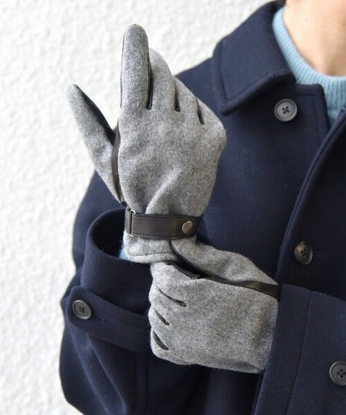 SHIPS / シップス 手袋 | SHIPS any:〈スマホ/タッチパネル対応〉ウール / レザー ベルト グローブ◇ | 詳細1