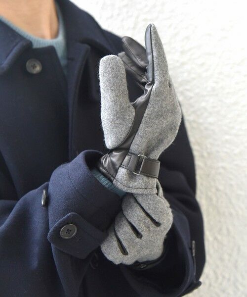 SHIPS / シップス 手袋 | SHIPS any:〈スマホ/タッチパネル対応〉ウール / レザー ベルト グローブ◇ | 詳細3