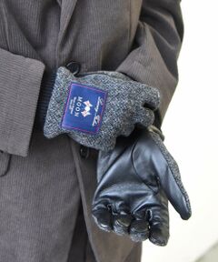 SHIPS / シップス 手袋 | SHIPS any:〈スマホ/タッチパネル対応〉MOON ツイード/レザー コンビ リブ グローブ◇