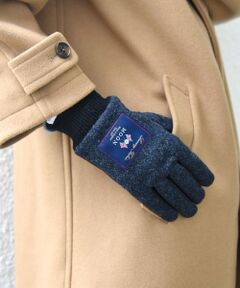 SHIPS / シップス 手袋 | SHIPS any:〈スマホ/タッチパネル対応〉MOON ツイード/レザー コンビ リブ グローブ◇