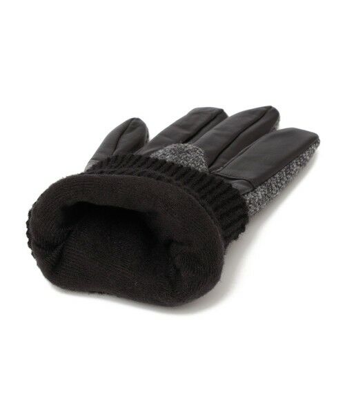 SHIPS / シップス 手袋 | SHIPS any:〈スマホ/タッチパネル対応〉MOON ツイード/レザー コンビ リブ グローブ◇ | 詳細7