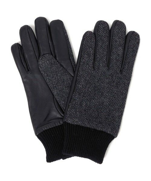 SHIPS / シップス 手袋 | SHIPS any:〈スマホ/タッチパネル対応〉MOON ツイード/レザー コンビ リブ グローブ◇ | 詳細12