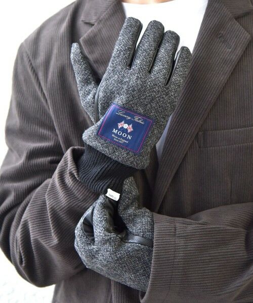 SHIPS / シップス 手袋 | SHIPS any:〈スマホ/タッチパネル対応〉MOON ツイード/レザー コンビ リブ グローブ◇ | 詳細10