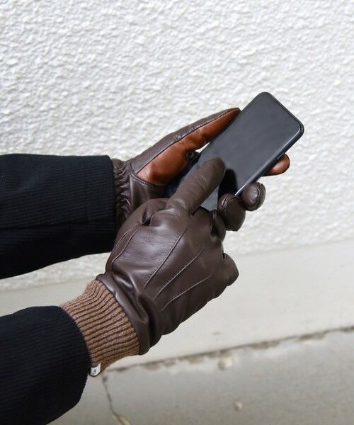 SHIPS / シップス 手袋 | SHIPS any:〈スマホ/タッチパネル対応〉シープレザー リブ グローブ◇ | 詳細6