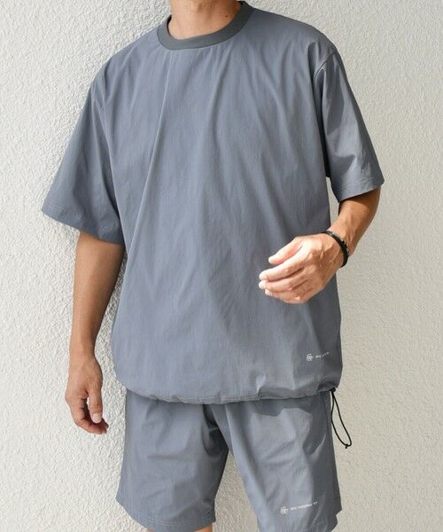 SHIPS / シップス Tシャツ | 【WEB限定】SHIPS any:〈洗濯機可能〉ワッシャーナイロン スピンドル Tシャツ+イージーショーツ セットアップ◇ | 詳細3