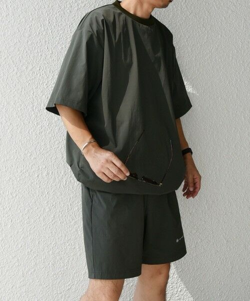 SHIPS / シップス Tシャツ | 【WEB限定】SHIPS any:〈洗濯機可能〉ワッシャーナイロン スピンドル Tシャツ+イージーショーツ セットアップ◇(オリーブ)