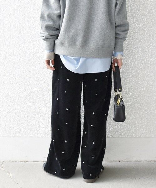 SHIPS / シップス その他パンツ | SHIPS any:〈手洗い可能〉ポリエステル ベロア 刺繍 ストレート ワイド パンツ | 詳細5