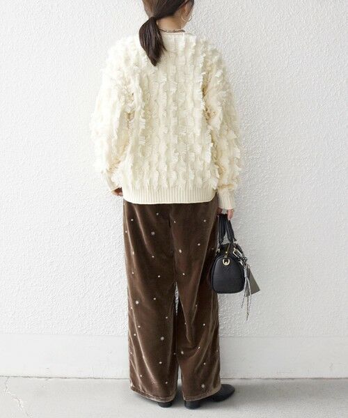 SHIPS / シップス その他パンツ | SHIPS any:〈手洗い可能〉ポリエステル ベロア 刺繍 ストレート ワイド パンツ | 詳細10