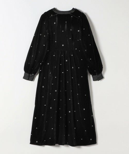 SHIPS / シップス ロング・マキシ丈ワンピース | SHIPS any:〈手洗い可能〉ポリエステル ベロア 刺繍 タック フレア ワンピース | 詳細13