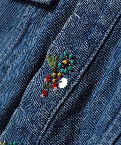 SHIPS / シップス Gジャン・デニムジャケット | bon_meur:〈洗濯機可能〉ビジュー ルーズ デニム ジャケット | 詳細18