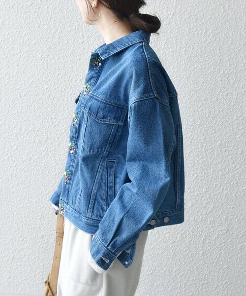 SHIPS / シップス Gジャン・デニムジャケット | bon_meur:〈洗濯機可能〉ビジュー ルーズ デニム ジャケット | 詳細8