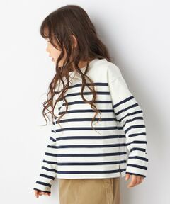 SHIPS / シップス Tシャツ | SHIPS any: STANDARD ボートネック ボーダー ロンT 2023 <KIDS>
