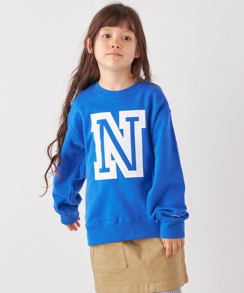 SHIPS / シップス スウェット | 【SHIPS any別注】 Champion: テニスクラブ クルーネック スウェット 〈KIDS〉◇(ブルー)