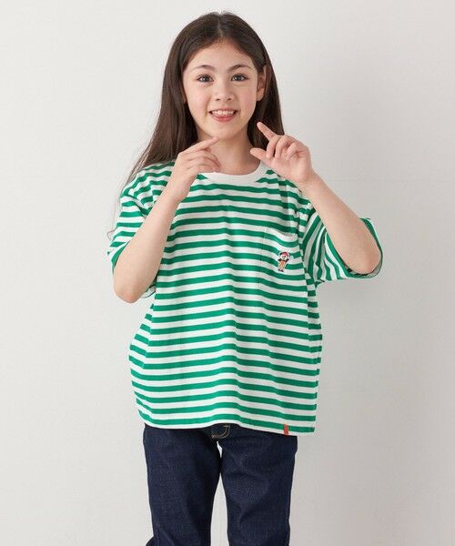 SHIPS / シップス Tシャツ | 【SHIPS any別注】UNIVERSAL OVERALL: WINDY Jr. ワッペン ボーダー Tシャツ <KIDS> | 詳細26