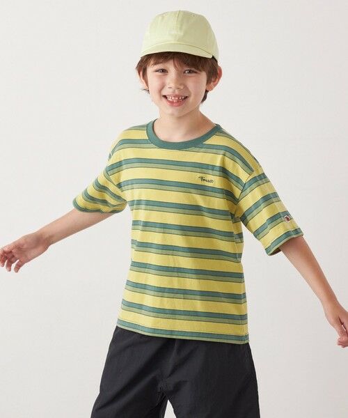 SHIPS / シップス Tシャツ | FRUIT OF THE LOOM: 刺繍 ロゴ カラー ボーダー Tシャツ<KIDS> | 詳細3
