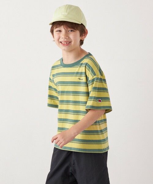 SHIPS / シップス Tシャツ | FRUIT OF THE LOOM: 刺繍 ロゴ カラー ボーダー Tシャツ<KIDS> | 詳細4