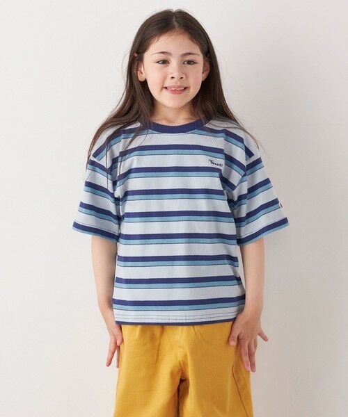 SHIPS / シップス Tシャツ | FRUIT OF THE LOOM: 刺繍 ロゴ カラー ボーダー Tシャツ<KIDS> | 詳細17