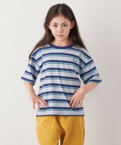 SHIPS / シップス Tシャツ | FRUIT OF THE LOOM: 刺繍 ロゴ カラー ボーダー Tシャツ<KIDS> | 詳細19