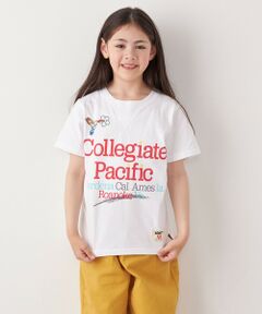 SHIPS / シップス Tシャツ | 【SHIPS any別注】Collegiate Pacific:〈洗濯機可能〉Vガゼット プリント & 刺繍 Tシャツ<KIDS>