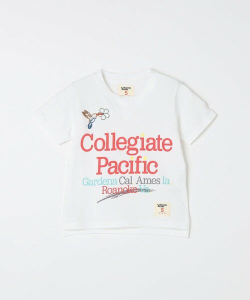 SHIPS / シップス Tシャツ | 【SHIPS any別注】Collegiate Pacific:〈洗濯機可能〉Vガゼット プリント & 刺繍 Tシャツ<KIDS> | 詳細6