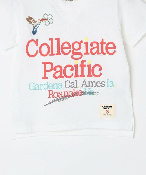 SHIPS / シップス Tシャツ | 【SHIPS any別注】Collegiate Pacific:〈洗濯機可能〉Vガゼット プリント & 刺繍 Tシャツ<KIDS> | 詳細7