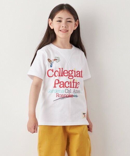 SHIPS / シップス Tシャツ | 【SHIPS any別注】Collegiate Pacific:〈洗濯機可能〉Vガゼット プリント & 刺繍 Tシャツ<KIDS> | 詳細3