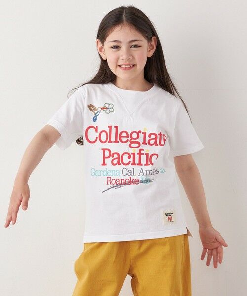 SHIPS / シップス Tシャツ | 【SHIPS any別注】Collegiate Pacific:〈洗濯機可能〉Vガゼット プリント & 刺繍 Tシャツ<KIDS> | 詳細4