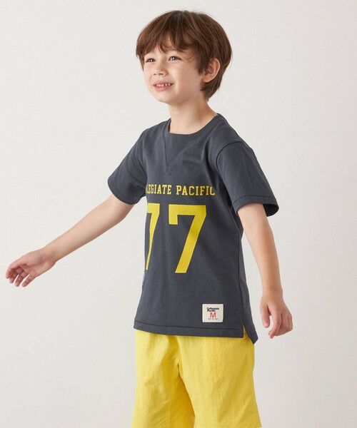 SHIPS / シップス Tシャツ | 【SHIPS any別注】Collegiate Pacific:〈洗濯機可能〉Vガゼット プリント & 刺繍 Tシャツ<KIDS> | 詳細13