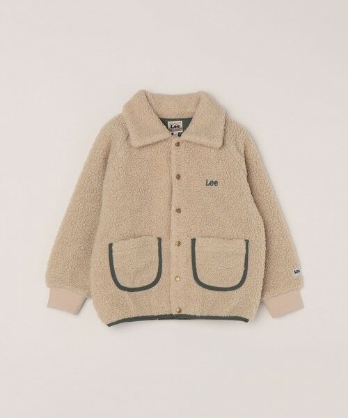 SHIPS / シップス ブルゾン | Lee:〈洗濯機可能〉刺繍 ロゴ ボア ポケット ジャケット <KIDS>(ナチュラル)