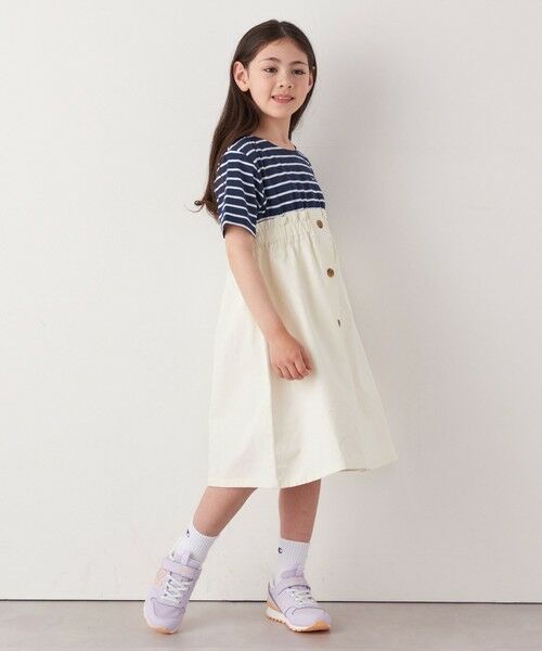 SHIPS / シップス ロング・マキシ丈ワンピース | SHIPS any: ロゴ 刺繍 ボーダー ドッキング ワンピース <KIDS> | 詳細2