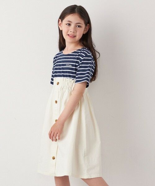 SHIPS / シップス ロング・マキシ丈ワンピース | SHIPS any: ロゴ 刺繍 ボーダー ドッキング ワンピース <KIDS> | 詳細4