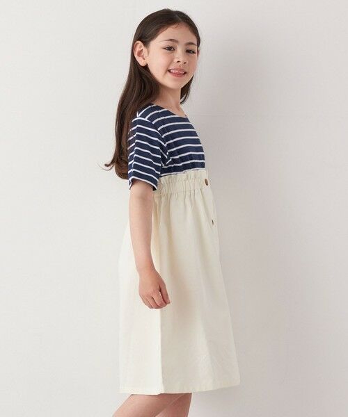 SHIPS / シップス ロング・マキシ丈ワンピース | SHIPS any: ロゴ 刺繍 ボーダー ドッキング ワンピース <KIDS> | 詳細5