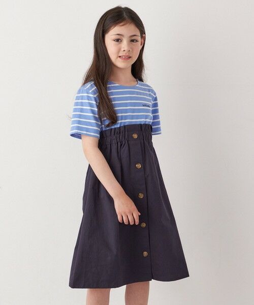 SHIPS / シップス ロング・マキシ丈ワンピース | SHIPS any: ロゴ 刺繍 ボーダー ドッキング ワンピース <KIDS> | 詳細22