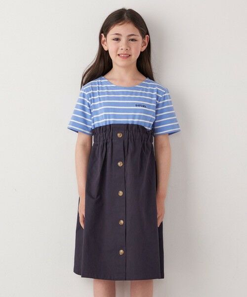 SHIPS / シップス ロング・マキシ丈ワンピース | SHIPS any: ロゴ 刺繍 ボーダー ドッキング ワンピース <KIDS> | 詳細20