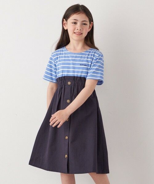SHIPS / シップス ロング・マキシ丈ワンピース | SHIPS any: ロゴ 刺繍 ボーダー ドッキング ワンピース <KIDS> | 詳細21