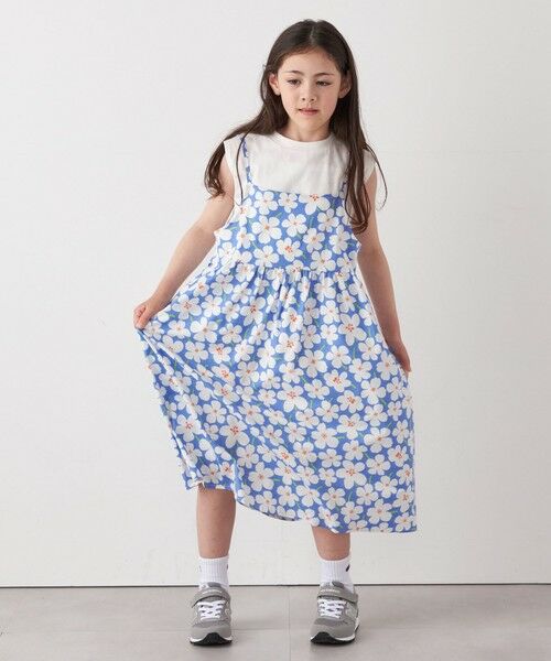 SHIPS / シップス ロング・マキシ丈ワンピース | SHIPS any:〈洗濯機可能〉ノースリーブ フラワー  プリント キャミ ワンピース<KIDS> | 詳細18