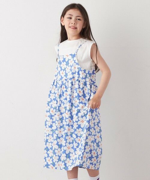 SHIPS / シップス ロング・マキシ丈ワンピース | SHIPS any:〈洗濯機可能〉ノースリーブ フラワー  プリント キャミ ワンピース<KIDS> | 詳細20