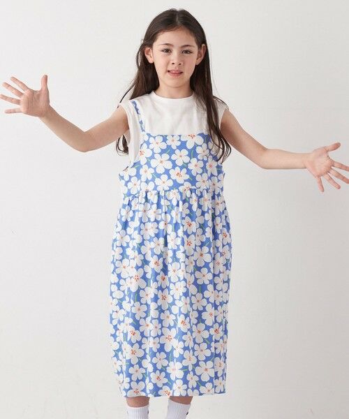 SHIPS / シップス ロング・マキシ丈ワンピース | SHIPS any:〈洗濯機可能〉ノースリーブ フラワー  プリント キャミ ワンピース<KIDS> | 詳細21