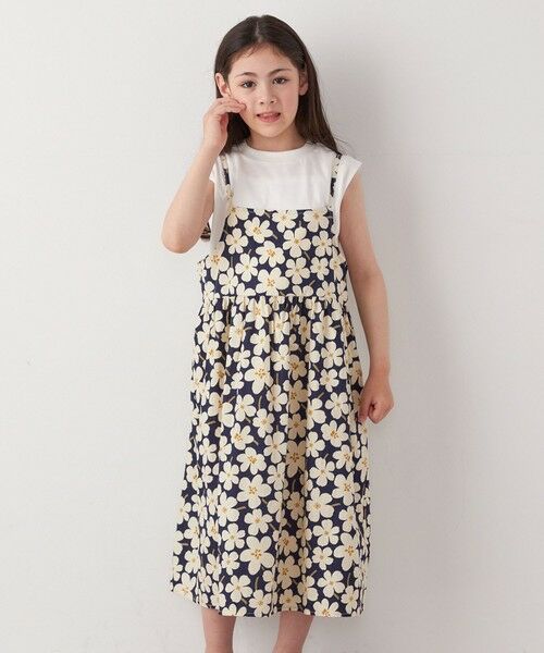 SHIPS / シップス ロング・マキシ丈ワンピース | SHIPS any:〈洗濯機可能〉ノースリーブ フラワー  プリント キャミ ワンピース<KIDS> | 詳細25