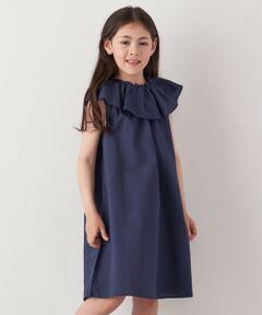 SHIPS / シップス ロング・マキシ丈ワンピース | SHIPS any: シアサッカー フリルカラー ノースリーブ ワンピース <KIDS>