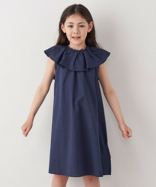 SHIPS / シップス ロング・マキシ丈ワンピース | SHIPS any: シアサッカー フリルカラー ノースリーブ ワンピース <KIDS> | 詳細12
