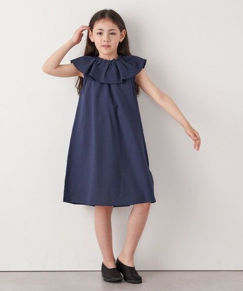 SHIPS / シップス ロング・マキシ丈ワンピース | SHIPS any: シアサッカー フリルカラー ノースリーブ ワンピース <KIDS> | 詳細8