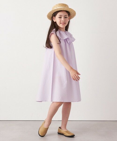 SHIPS / シップス ロング・マキシ丈ワンピース | SHIPS any: シアサッカー フリルカラー ノースリーブ ワンピース <KIDS> | 詳細16