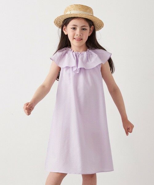 SHIPS / シップス ロング・マキシ丈ワンピース | SHIPS any: シアサッカー フリルカラー ノースリーブ ワンピース <KIDS> | 詳細17