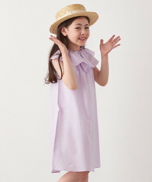 SHIPS / シップス ロング・マキシ丈ワンピース | SHIPS any: シアサッカー フリルカラー ノースリーブ ワンピース <KIDS> | 詳細19