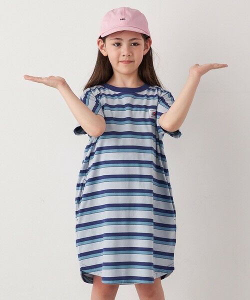 SHIPS / シップス ロング・マキシ丈ワンピース | FRUIT OF THE LOOM: 刺繍 ロゴ カラー ボーダー ワンピース<KIDS> | 詳細4