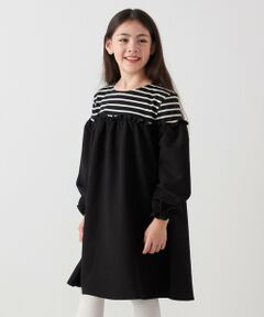 SHIPS / シップス ロング・マキシ丈ワンピース | SHIPS any:〈洗濯機可能〉ボーダー/ソリッド 切り替え ワンピース<KIDS>