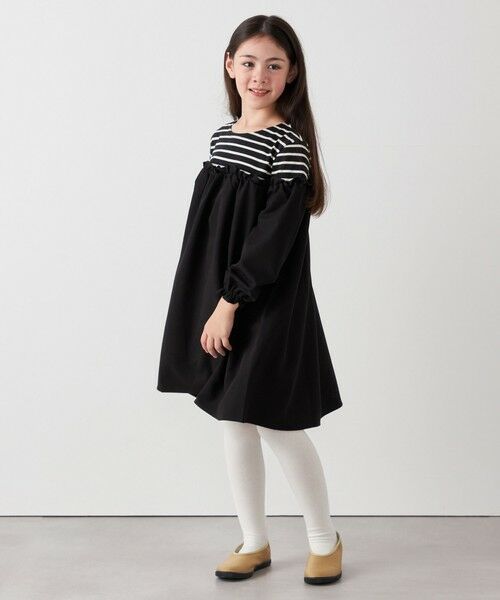 SHIPS / シップス ロング・マキシ丈ワンピース | SHIPS any:〈洗濯機可能〉ボーダー/ソリッド 切り替え ワンピース<KIDS> | 詳細2