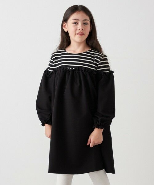 SHIPS / シップス ロング・マキシ丈ワンピース | SHIPS any:〈洗濯機可能〉ボーダー/ソリッド 切り替え ワンピース<KIDS> | 詳細3