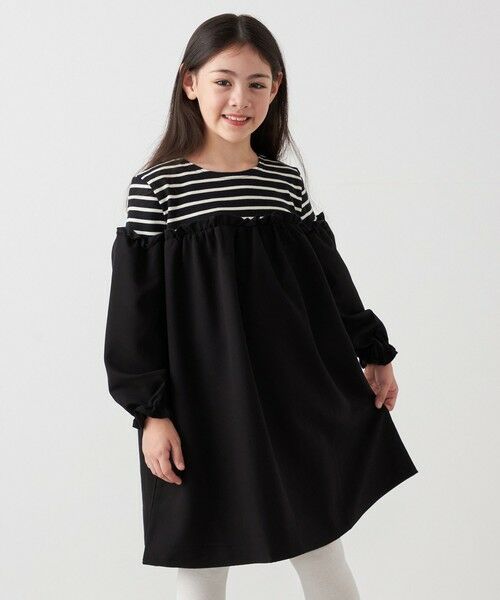SHIPS / シップス ロング・マキシ丈ワンピース | SHIPS any:〈洗濯機可能〉ボーダー/ソリッド 切り替え ワンピース<KIDS> | 詳細4